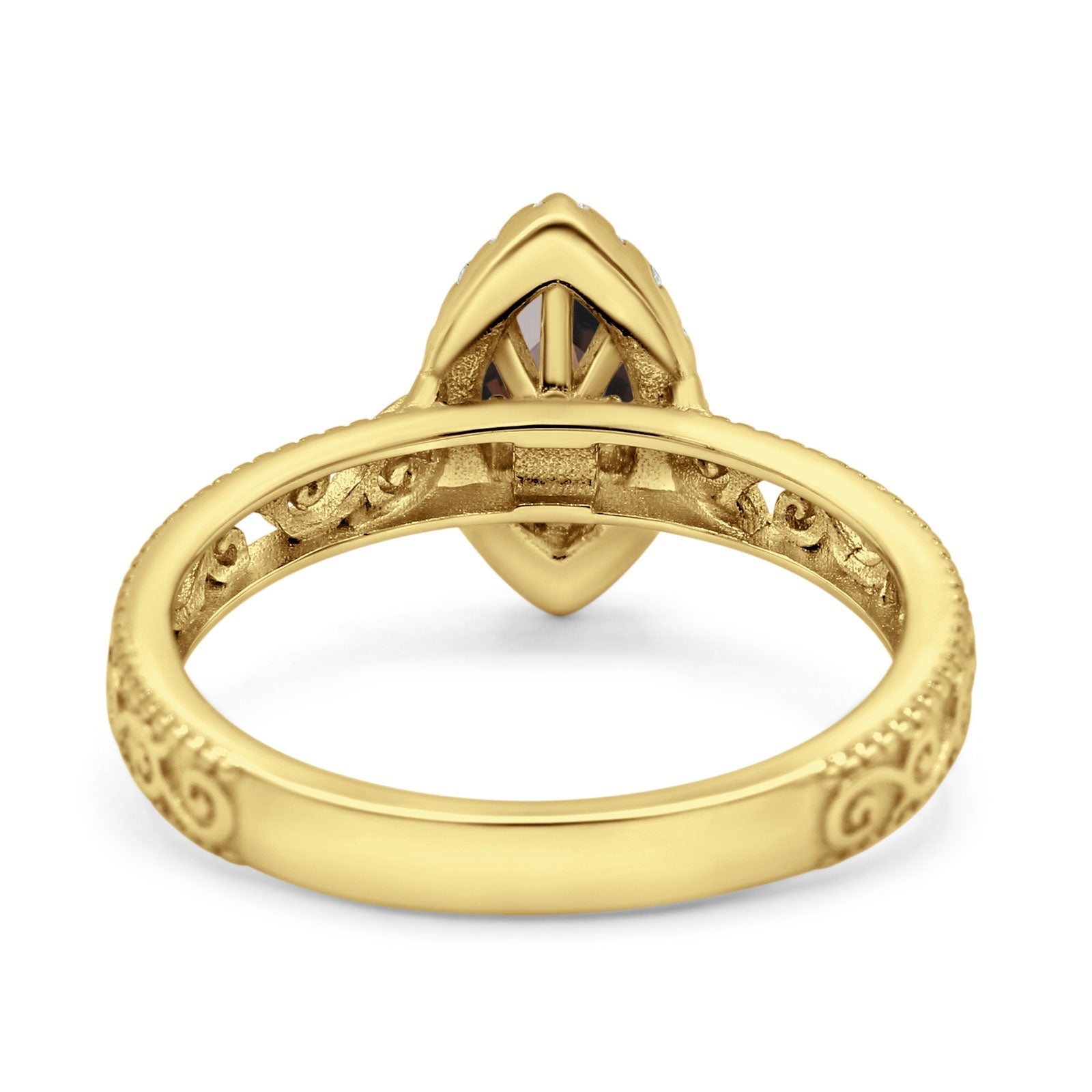 Marquise Halo Filigree Ring