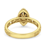 Marquise Halo Filigree Ring