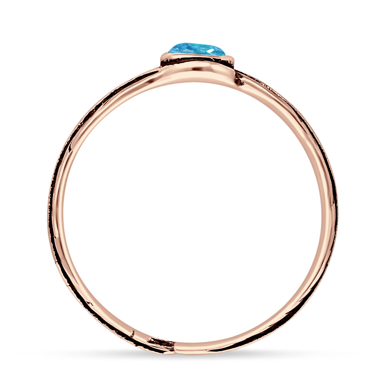 Round BlueOpal Feather Ring