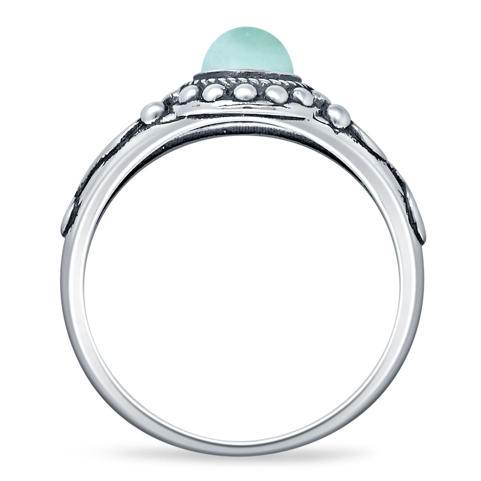 Oxidized Oval Larimar Twisted Ring