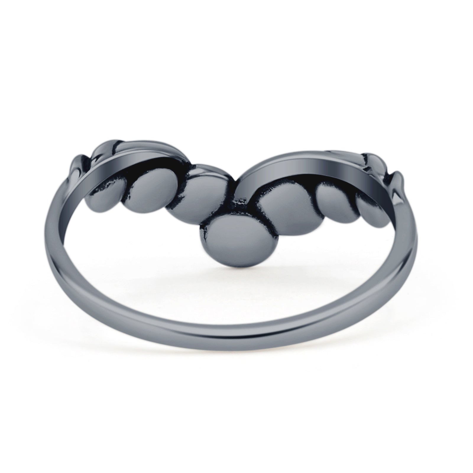Oxidized Mushroom Chevron Ring