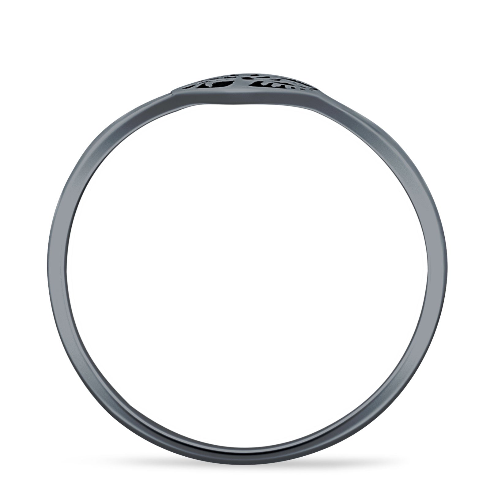 Heart Tree Of Life Ring Oxidized Band