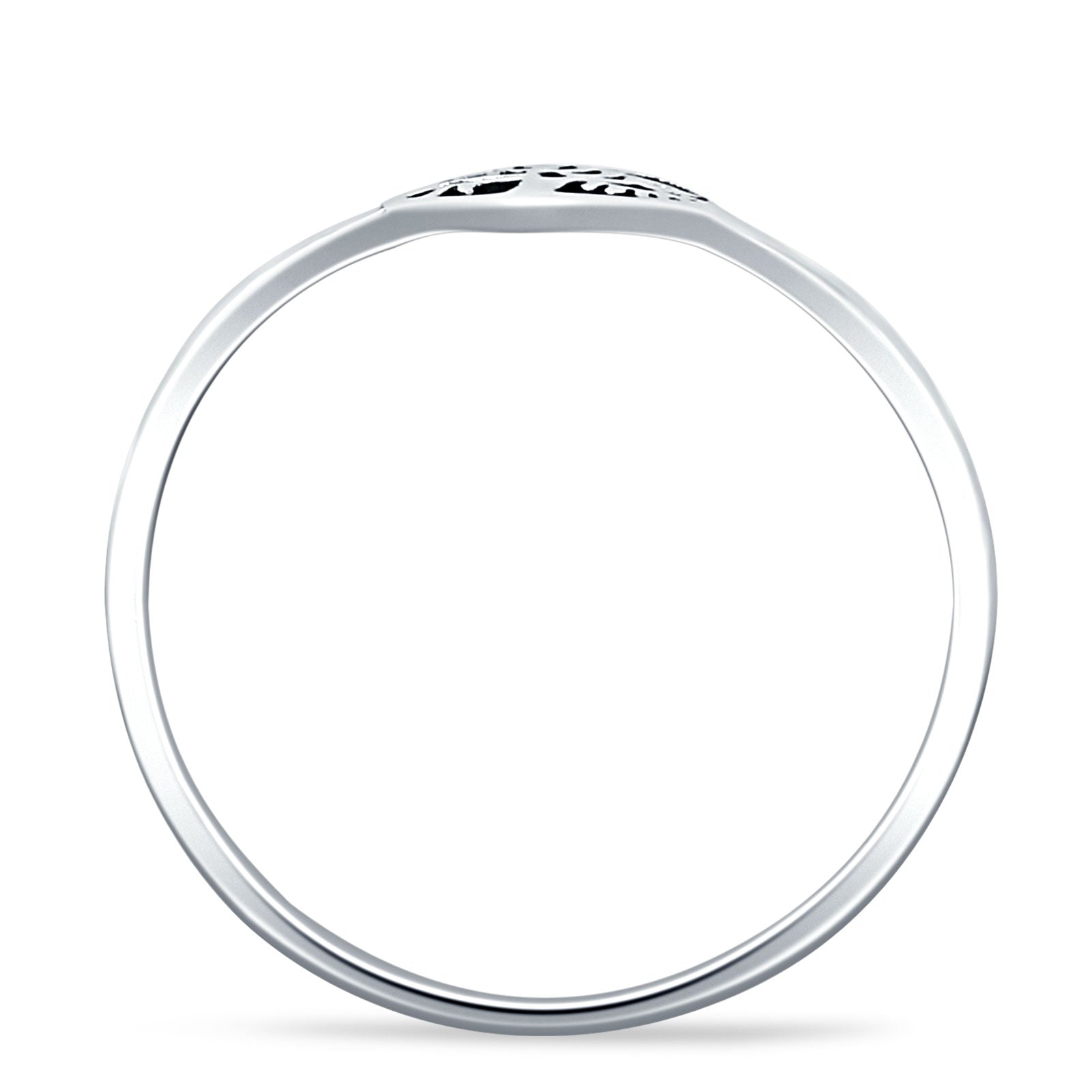 Heart Tree Of Life Ring Oxidized Band