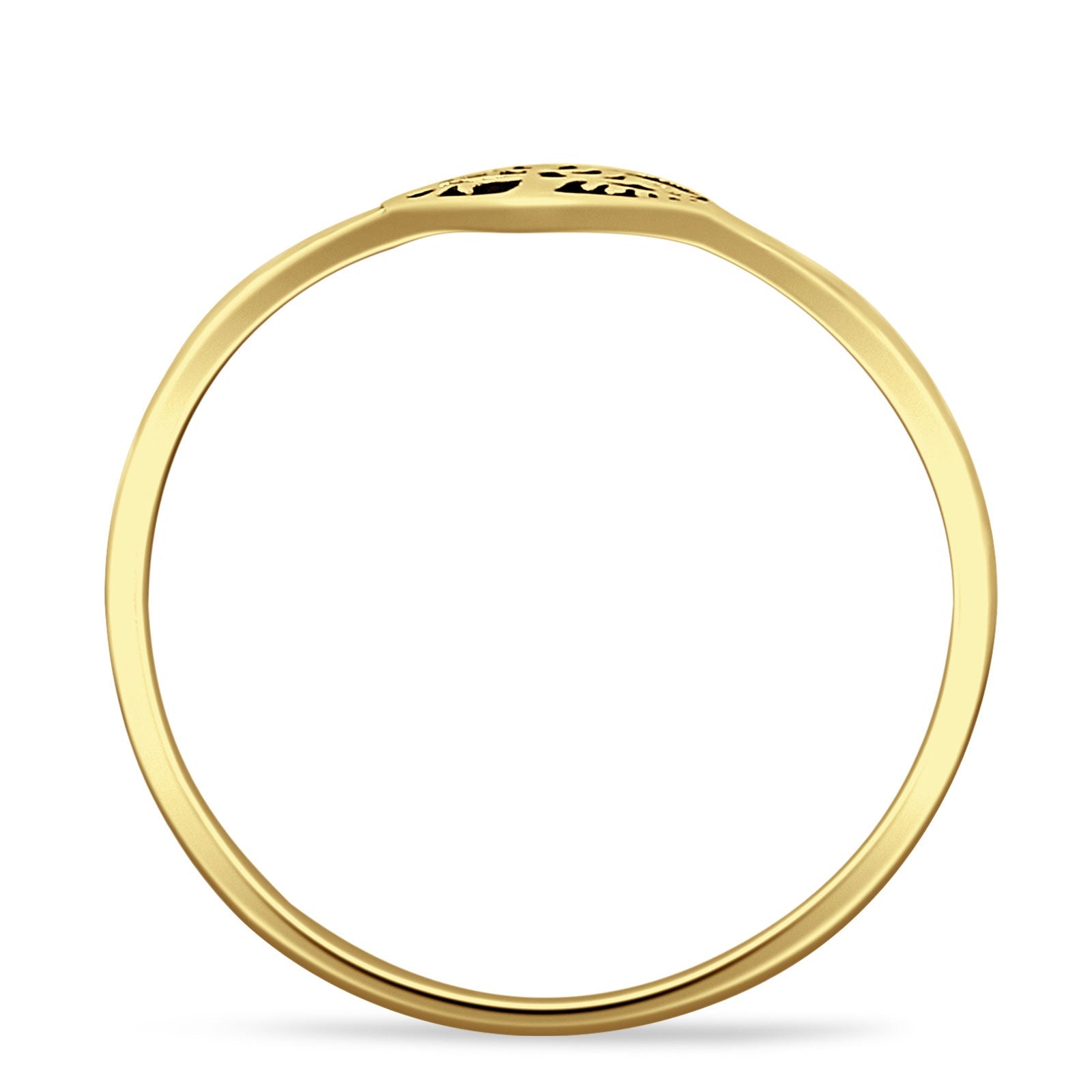 Heart Tree Of Life Ring Oxidized Band