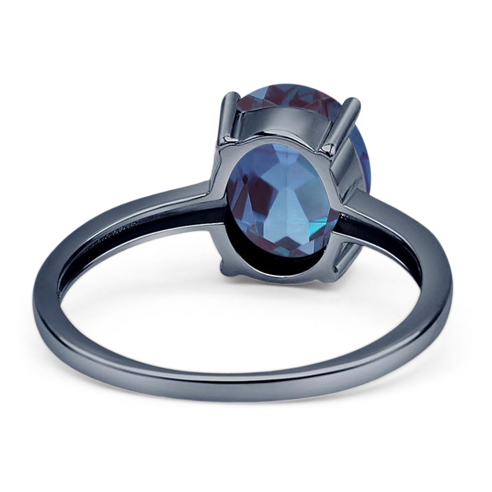 Art Deco Oval Natural Stone Solitaire Ring