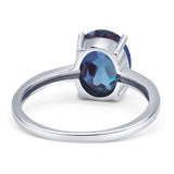 Art Deco Oval Natural Stone Solitaire Ring