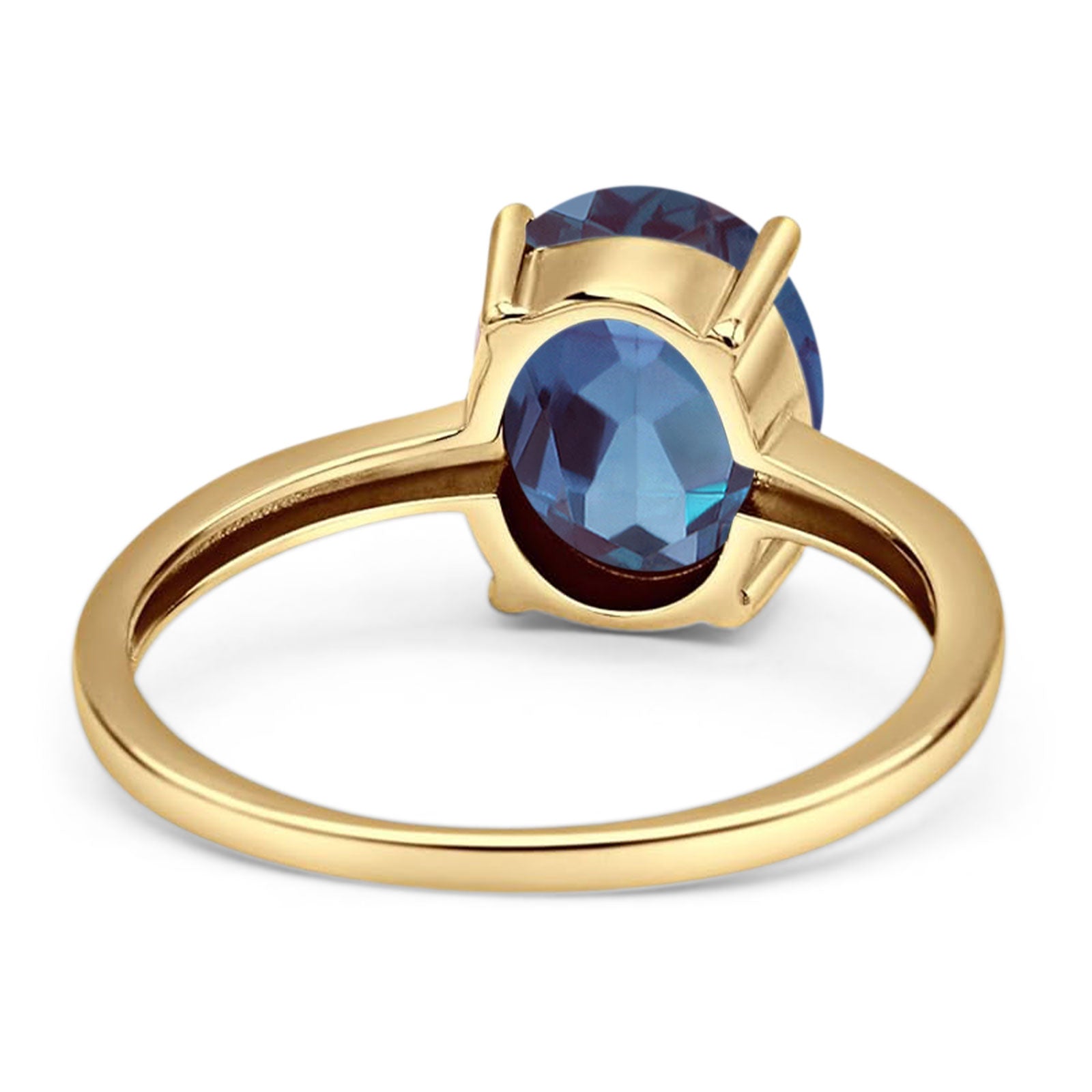 Art Deco Oval Natural Stone Solitaire Ring