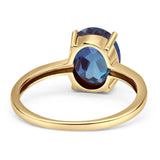 Art Deco Oval Natural Stone Solitaire Ring