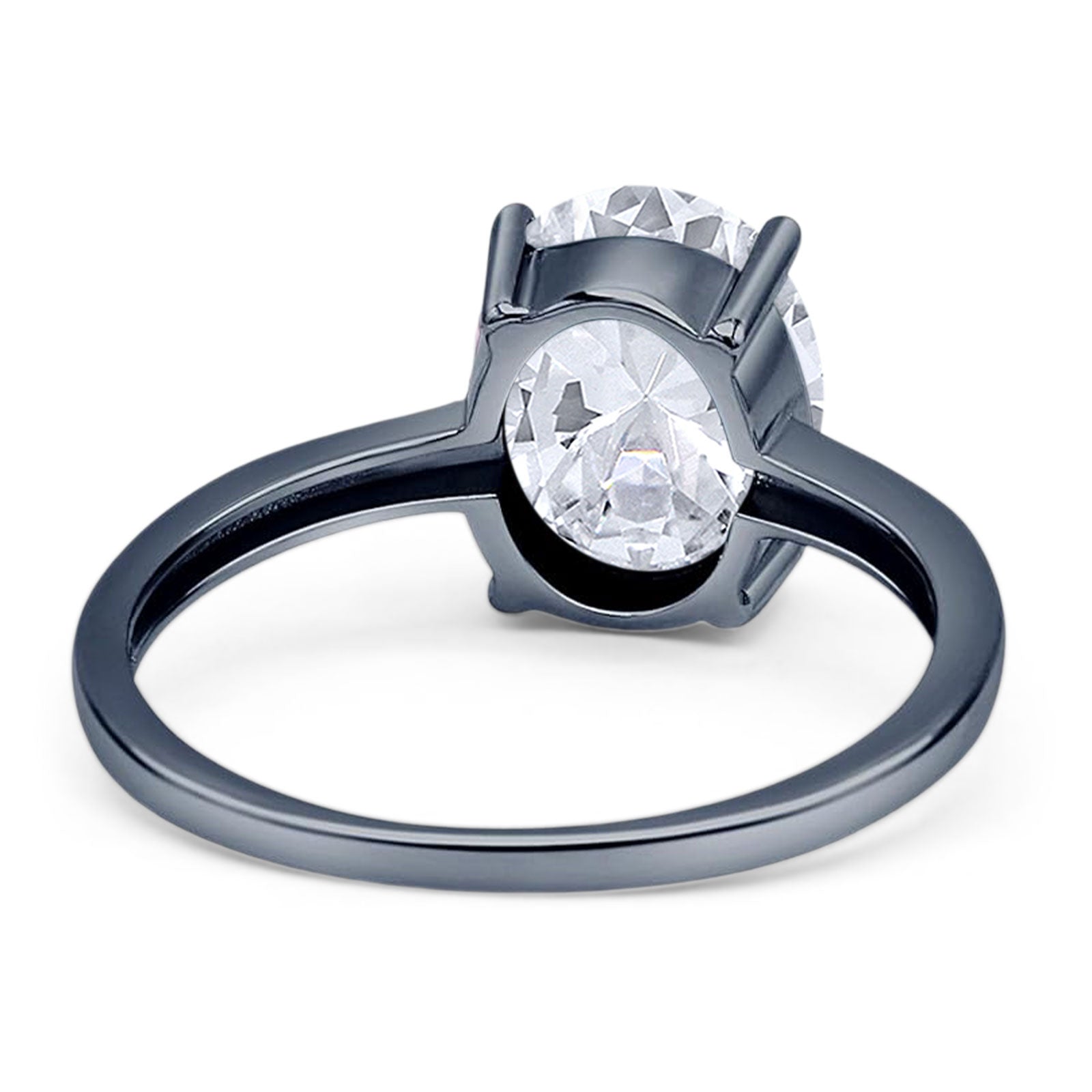 Art Deco Oval Natural Stone Solitaire Ring