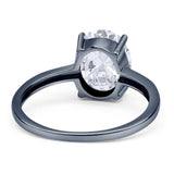 Art Deco Oval Natural Stone Solitaire Ring