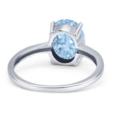 Art Deco Oval Natural Stone Solitaire Ring