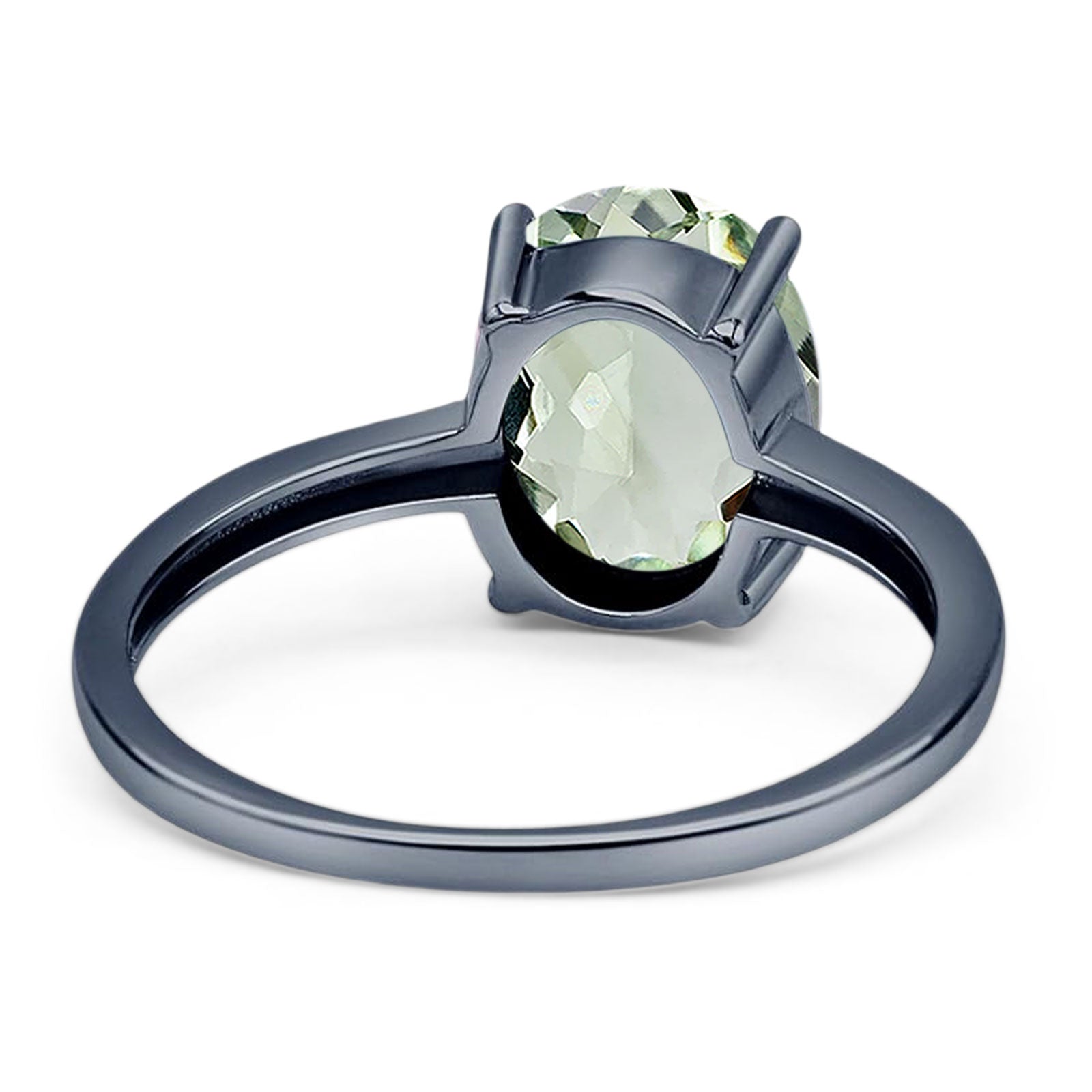 Art Deco Oval Natural Stone Solitaire Ring
