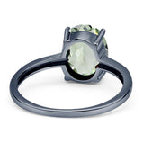 Art Deco Oval Natural Stone Solitaire Ring