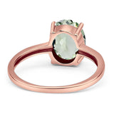 Art Deco Oval Natural Stone Solitaire Ring