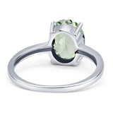 Art Deco Oval Natural Stone Solitaire Ring