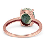 Art Deco Oval Natural Stone Solitaire Ring