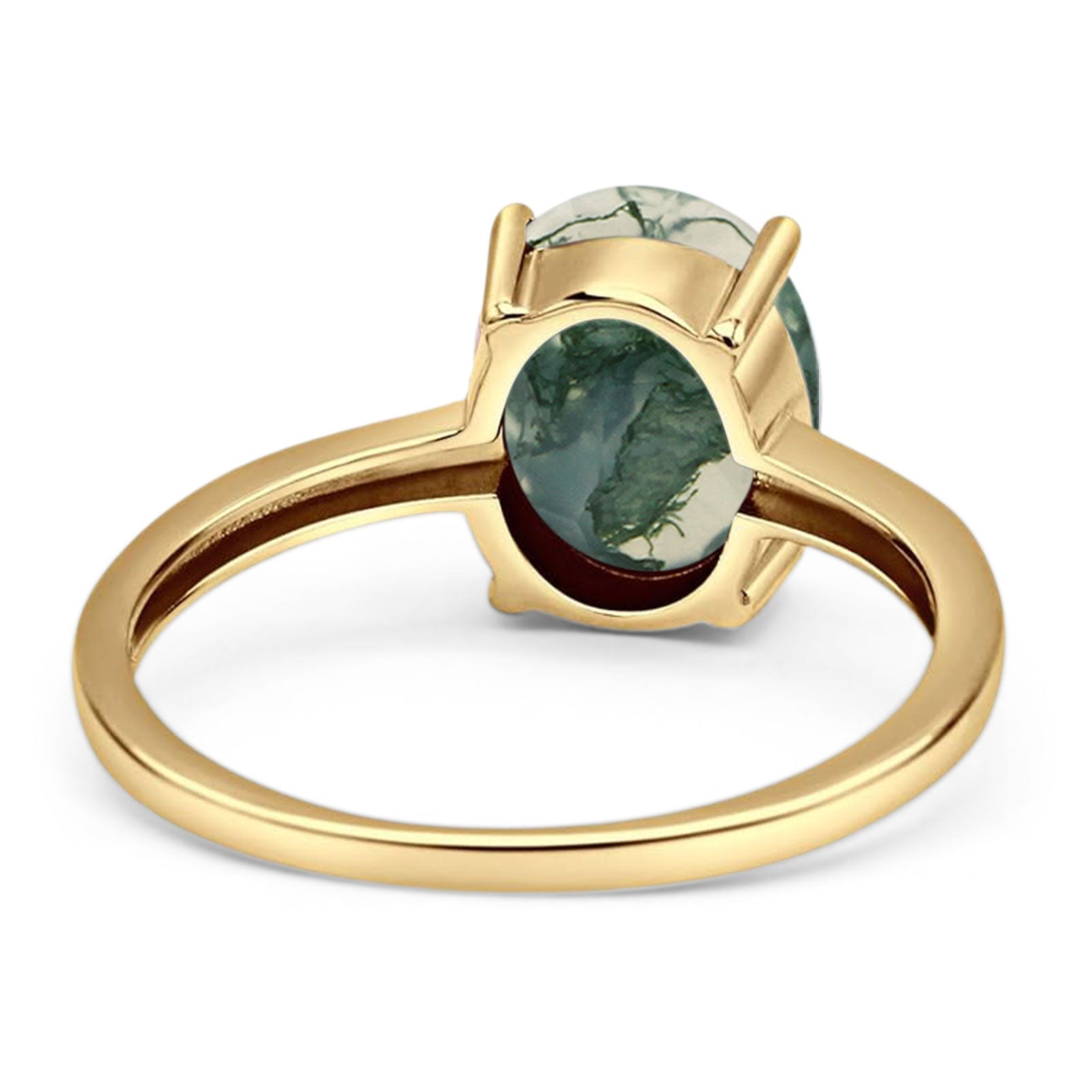 Art Deco Oval Natural Stone Solitaire Ring