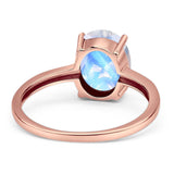 Art Deco Oval Natural Stone Solitaire Ring