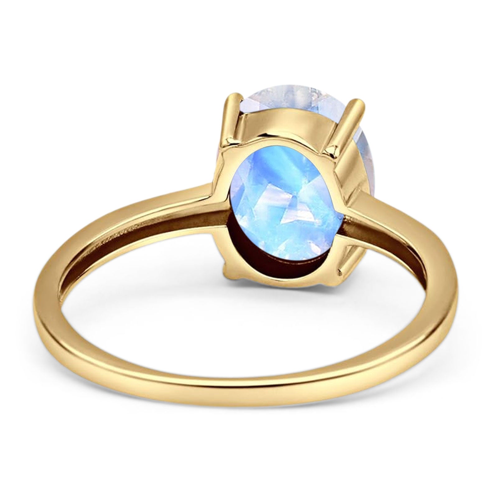 Art Deco Oval Natural Stone Solitaire Ring