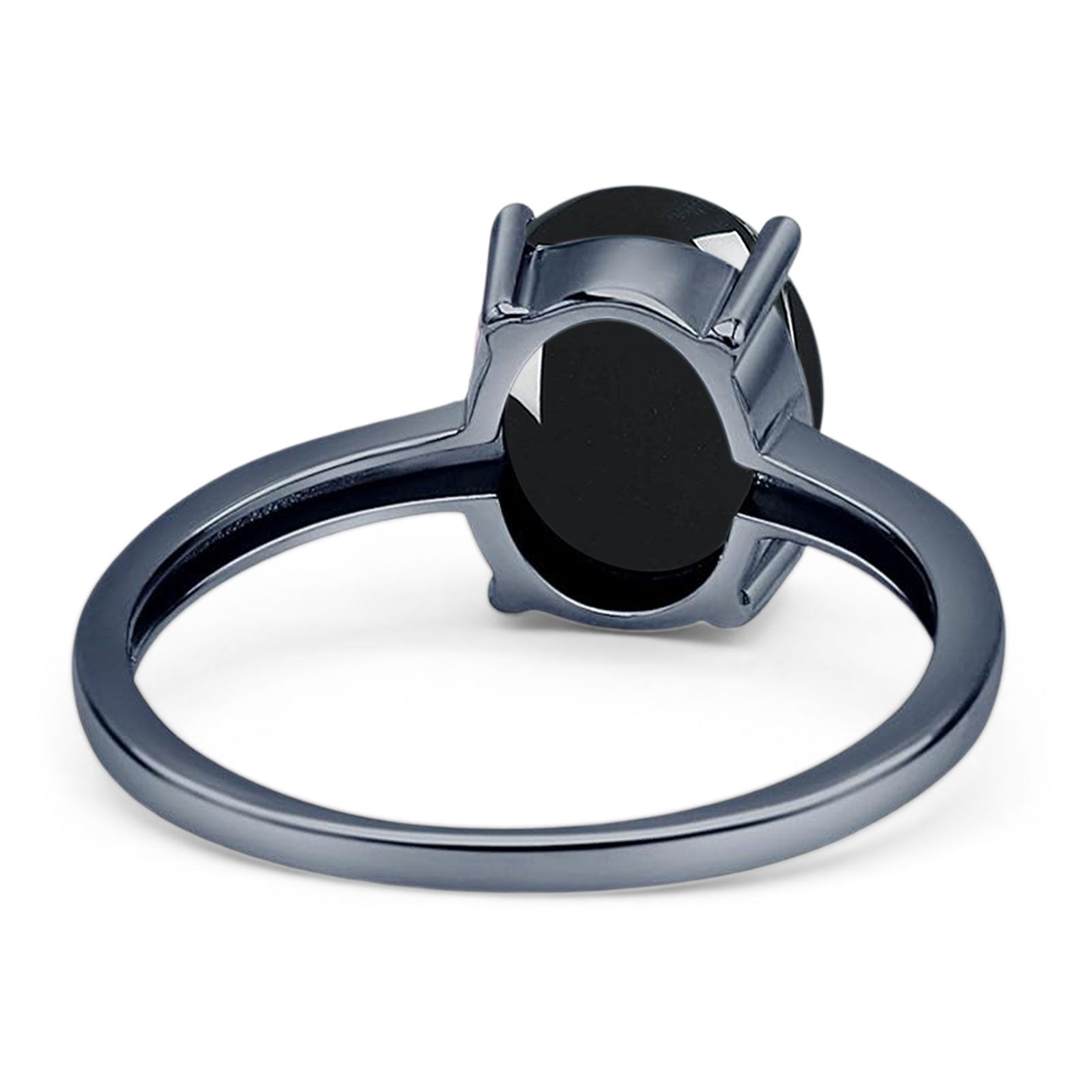 Art Deco Oval Natural Stone Solitaire Ring