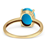 Art Deco Oval Natural Stone Solitaire Ring