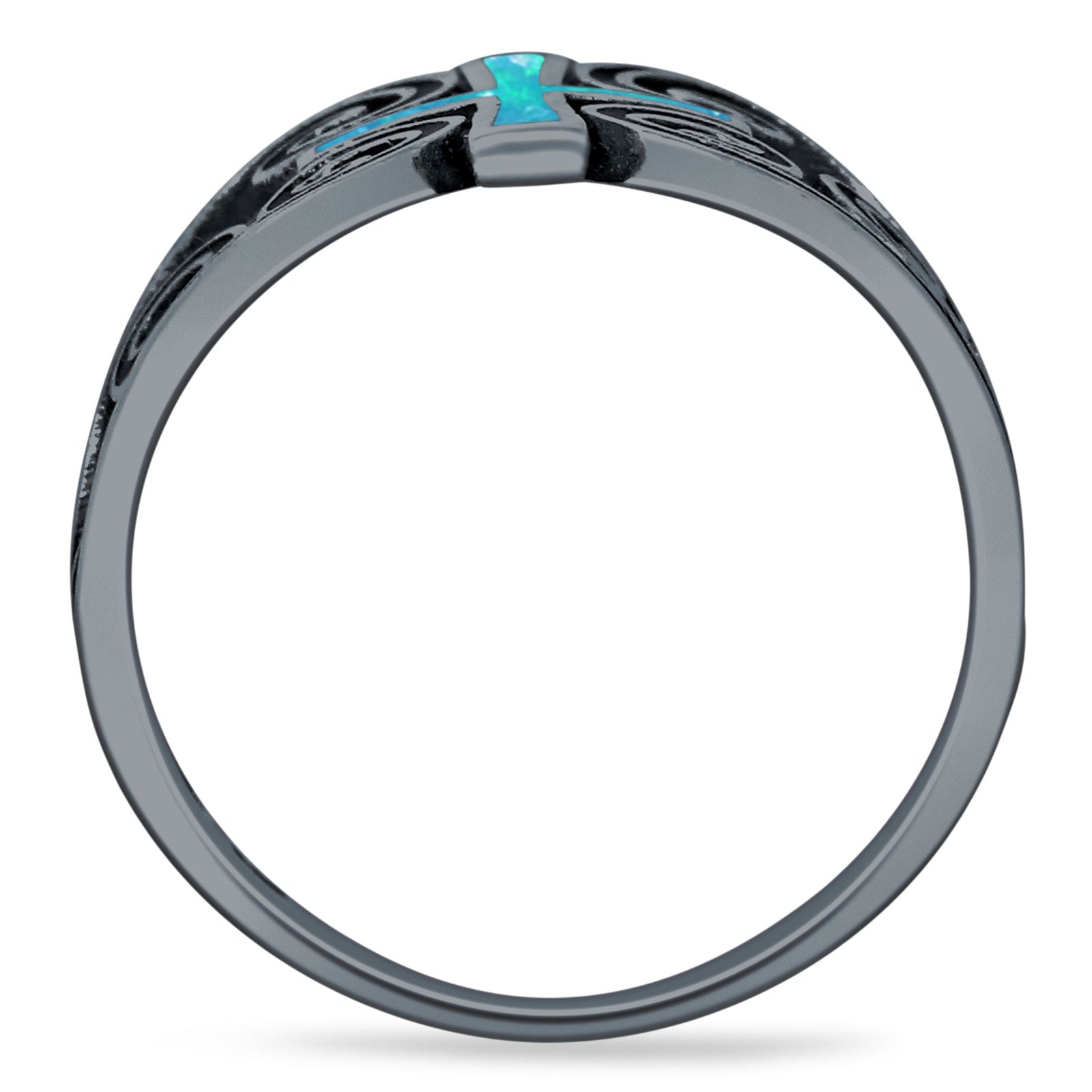 Cross Heart Swirl Ring