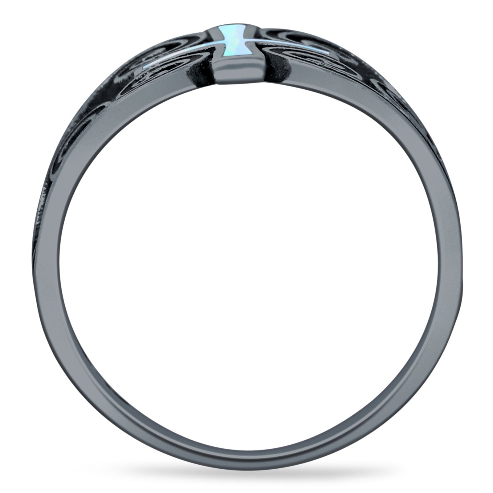 Cross Heart Swirl Ring