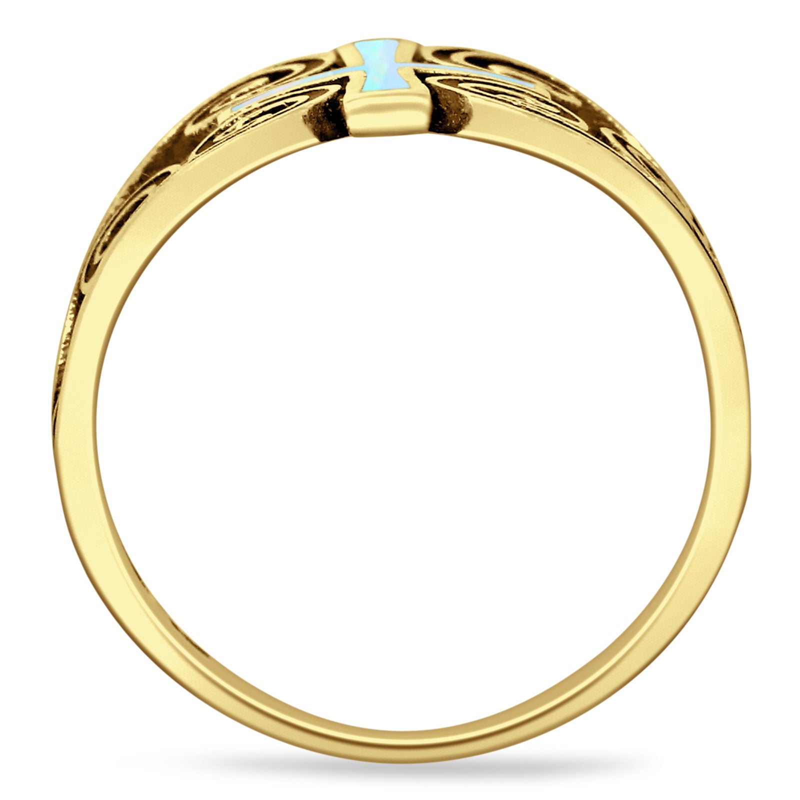 Cross Heart Swirl Ring