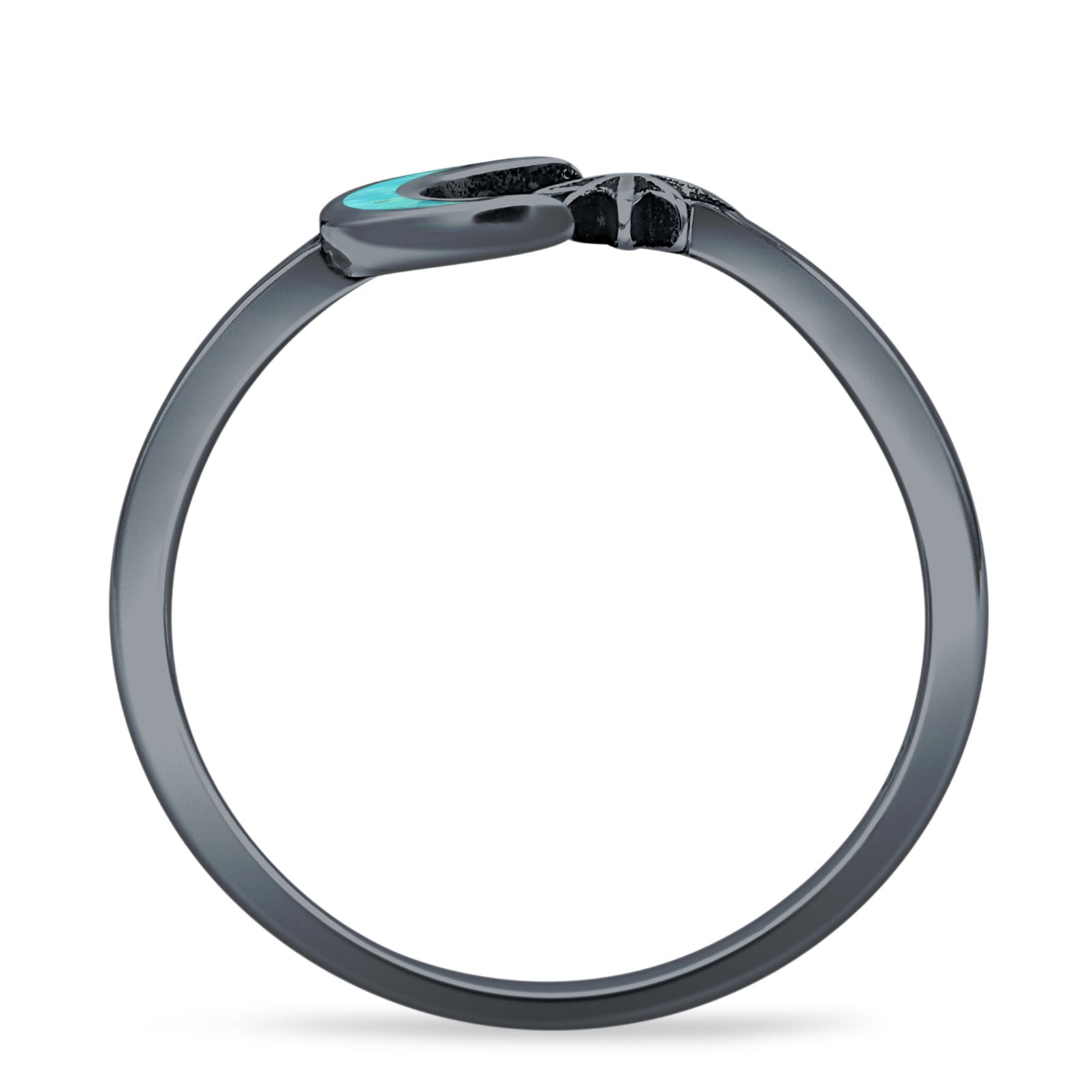 Oxidized Moon & Star Ring
