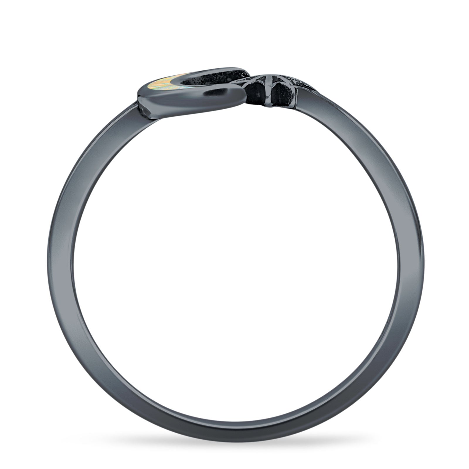 Oxidized Moon & Star Ring