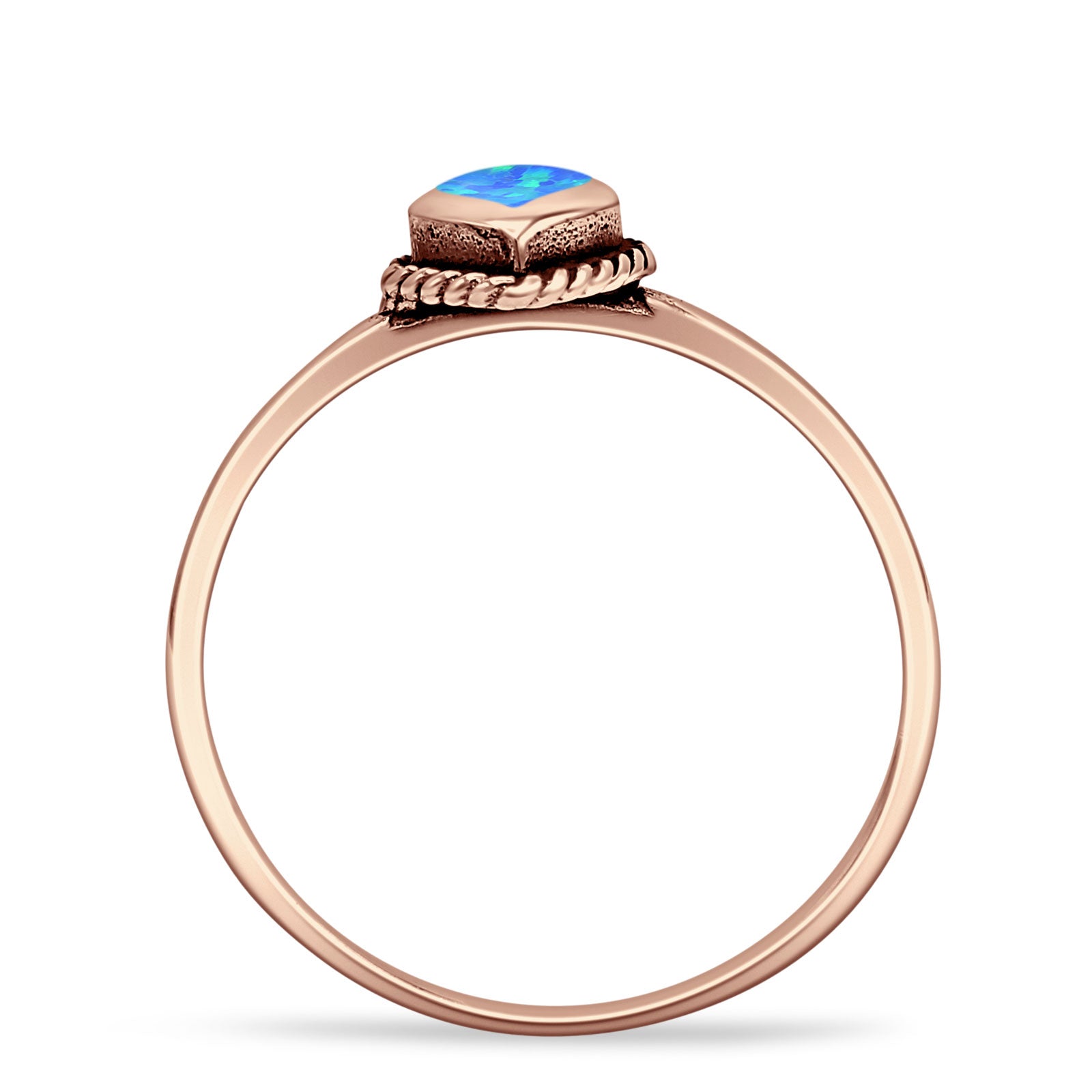 Oxidized Pear Teardrop Solitaire Ring