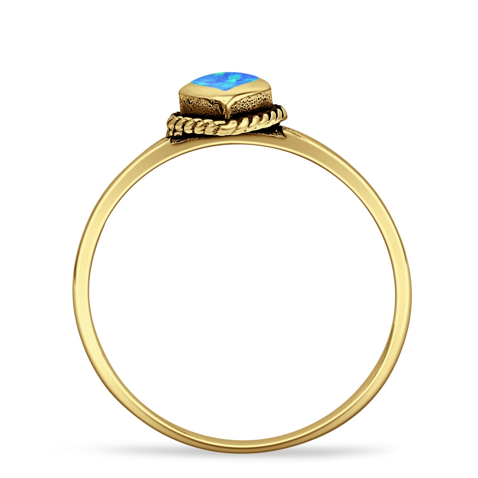 Oxidized Pear Teardrop Solitaire Ring