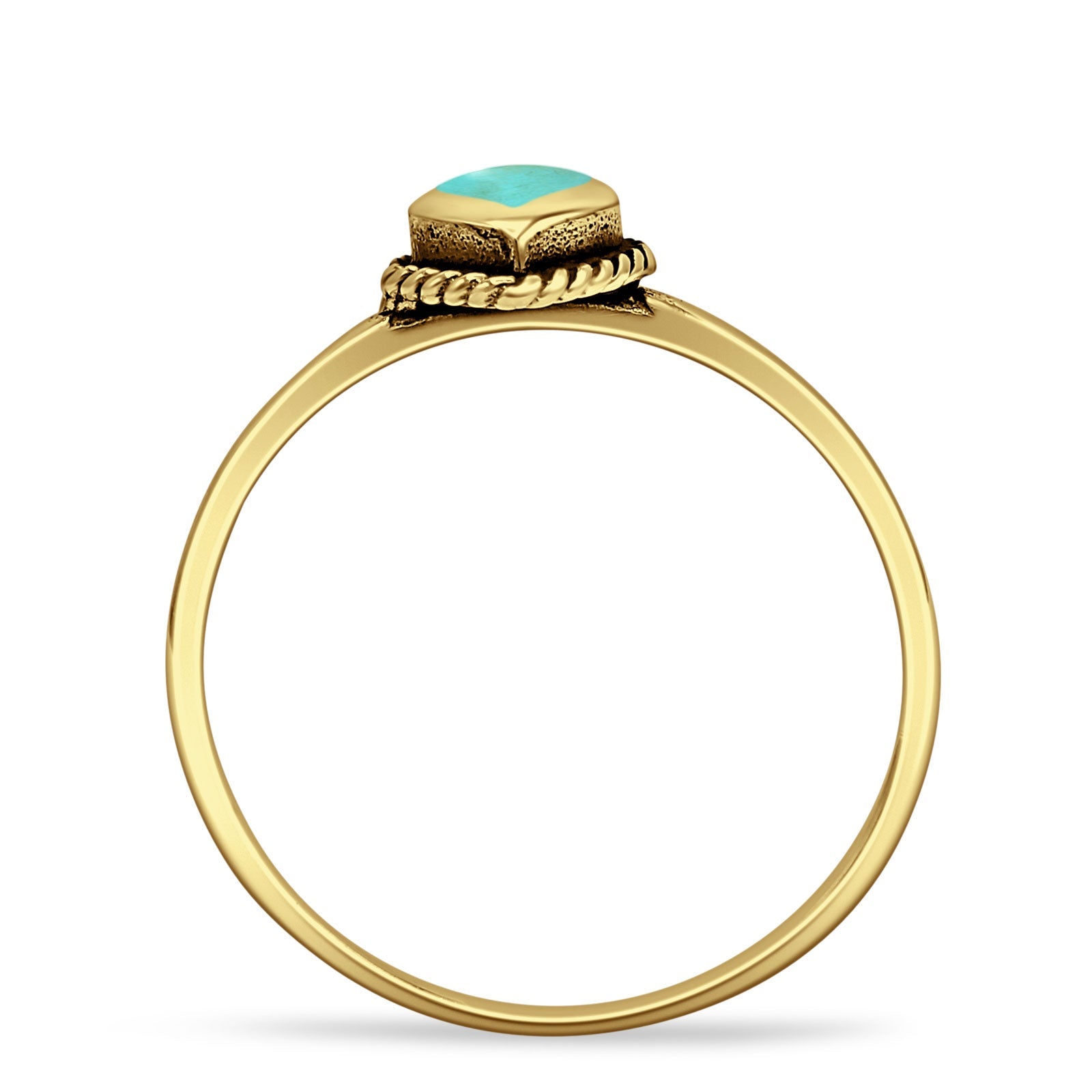 Oxidized Pear Teardrop Solitaire Ring