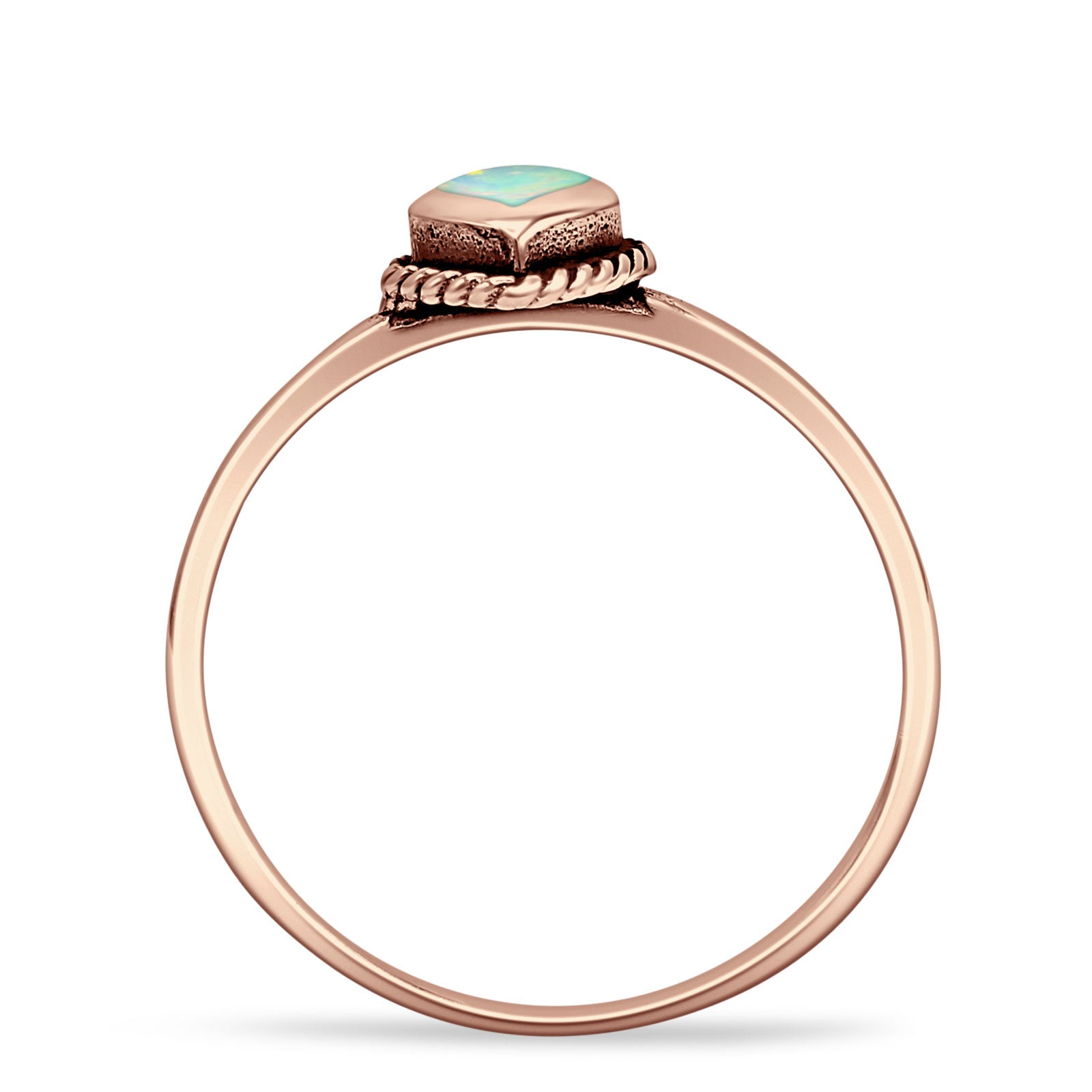 Oxidized Pear Teardrop Solitaire Ring