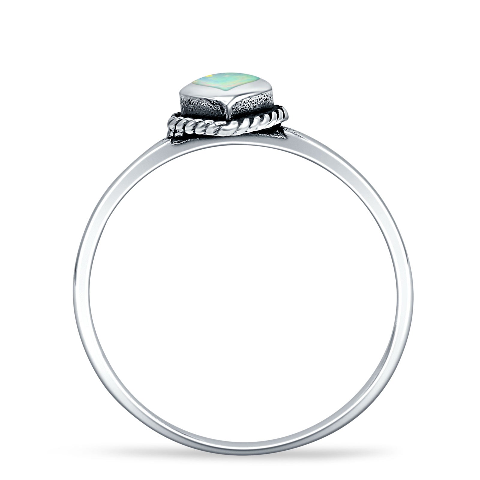 Oxidized Pear Teardrop Solitaire Ring