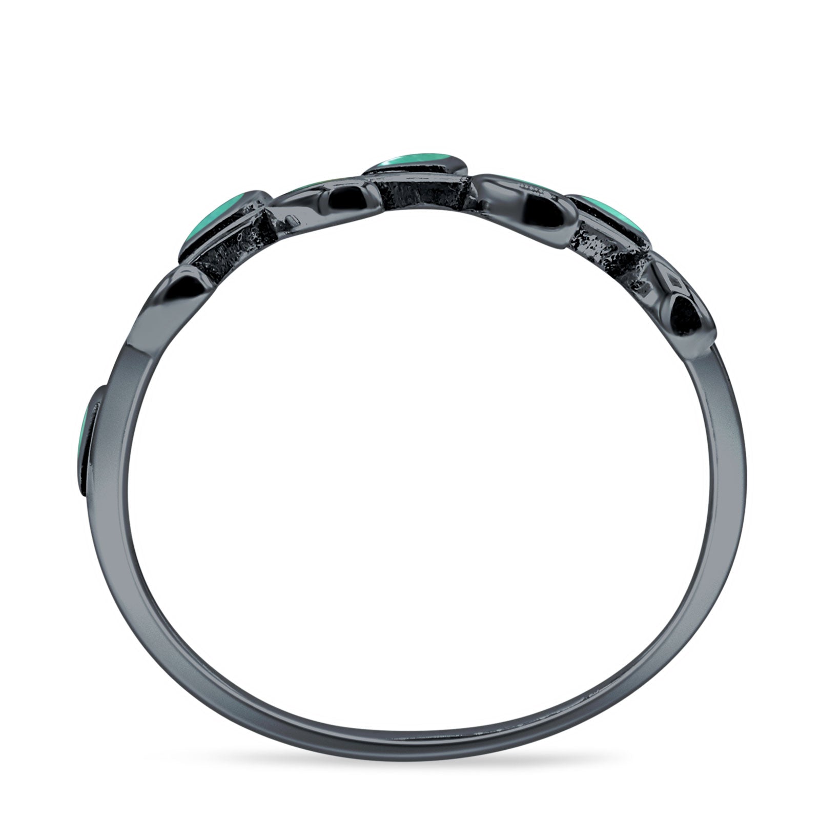 Leaf Band Oxidized Ring
