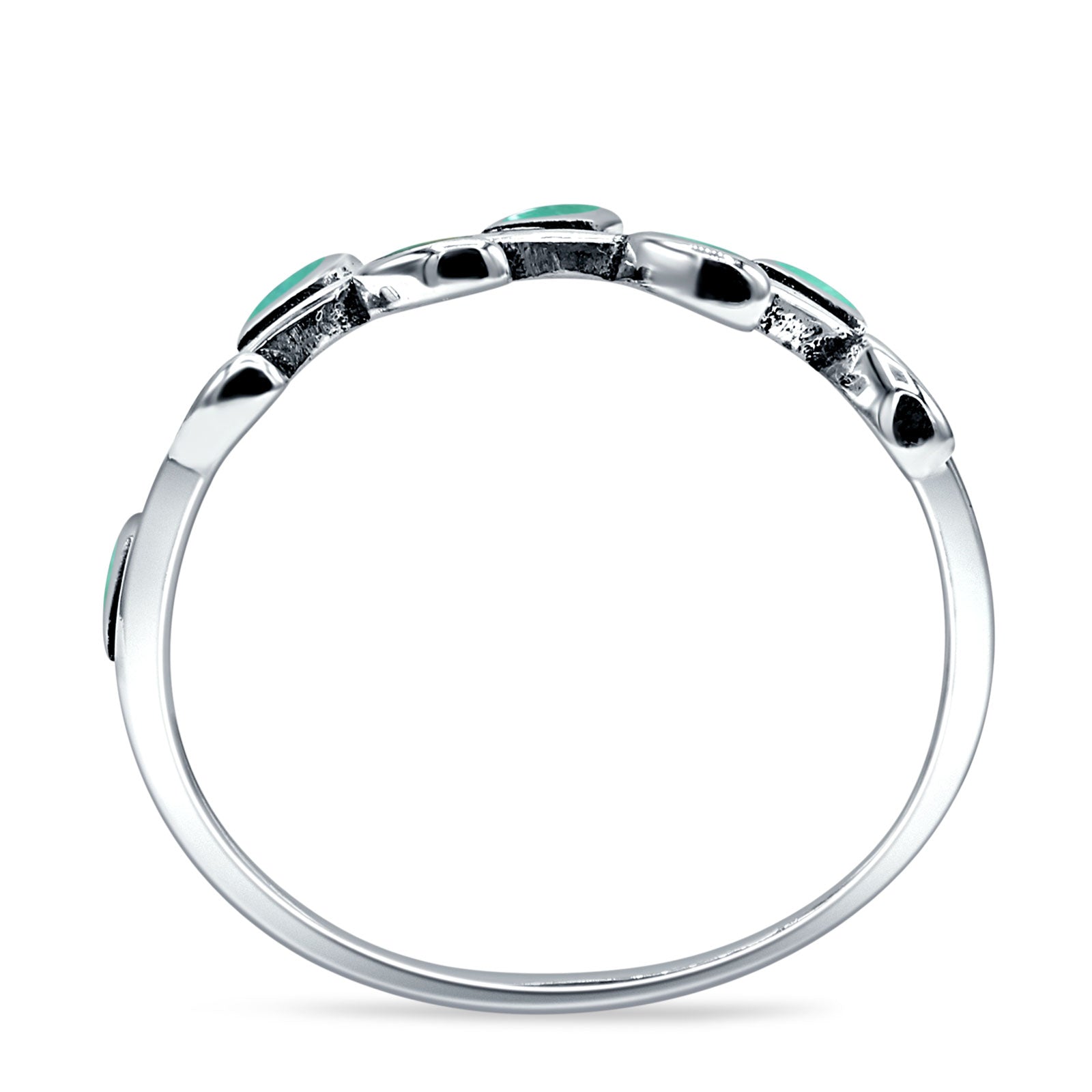 Leaf Band Oxidized Ring