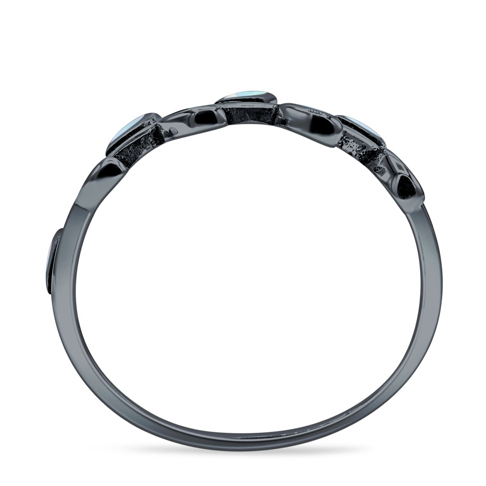 Leaf Band Oxidized Ring