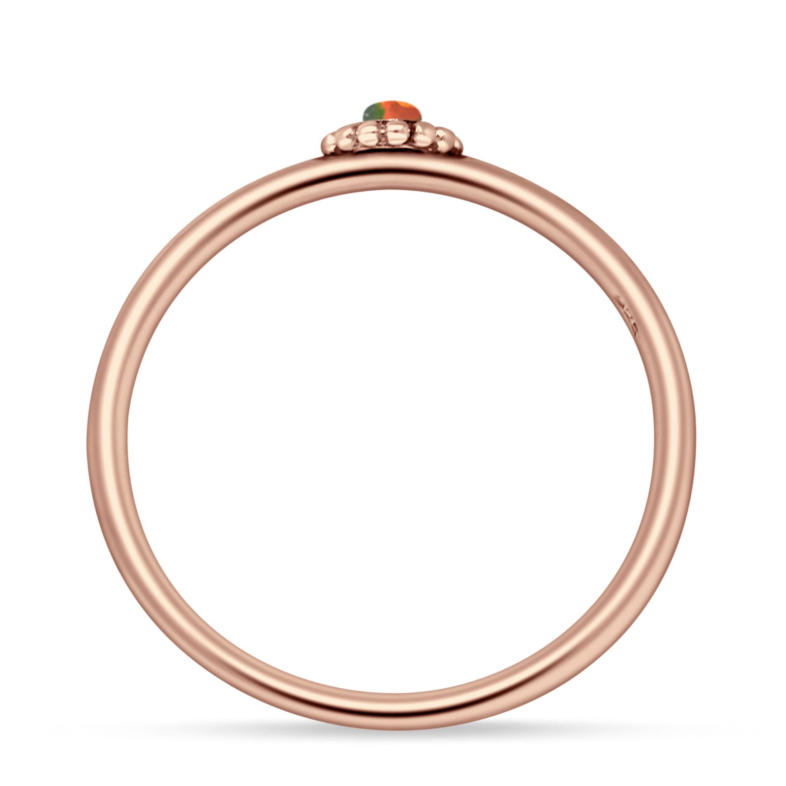 Round Opal Beaded Ring