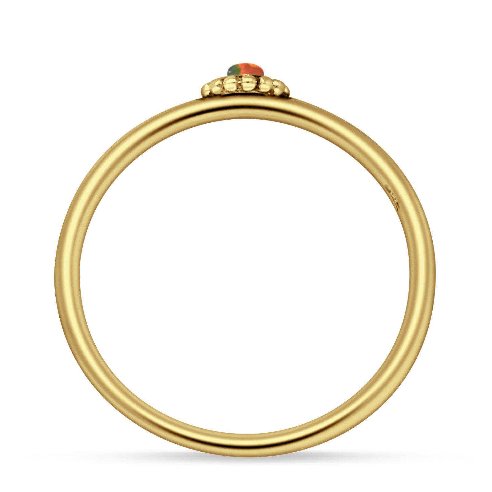 Round Opal Beaded Ring