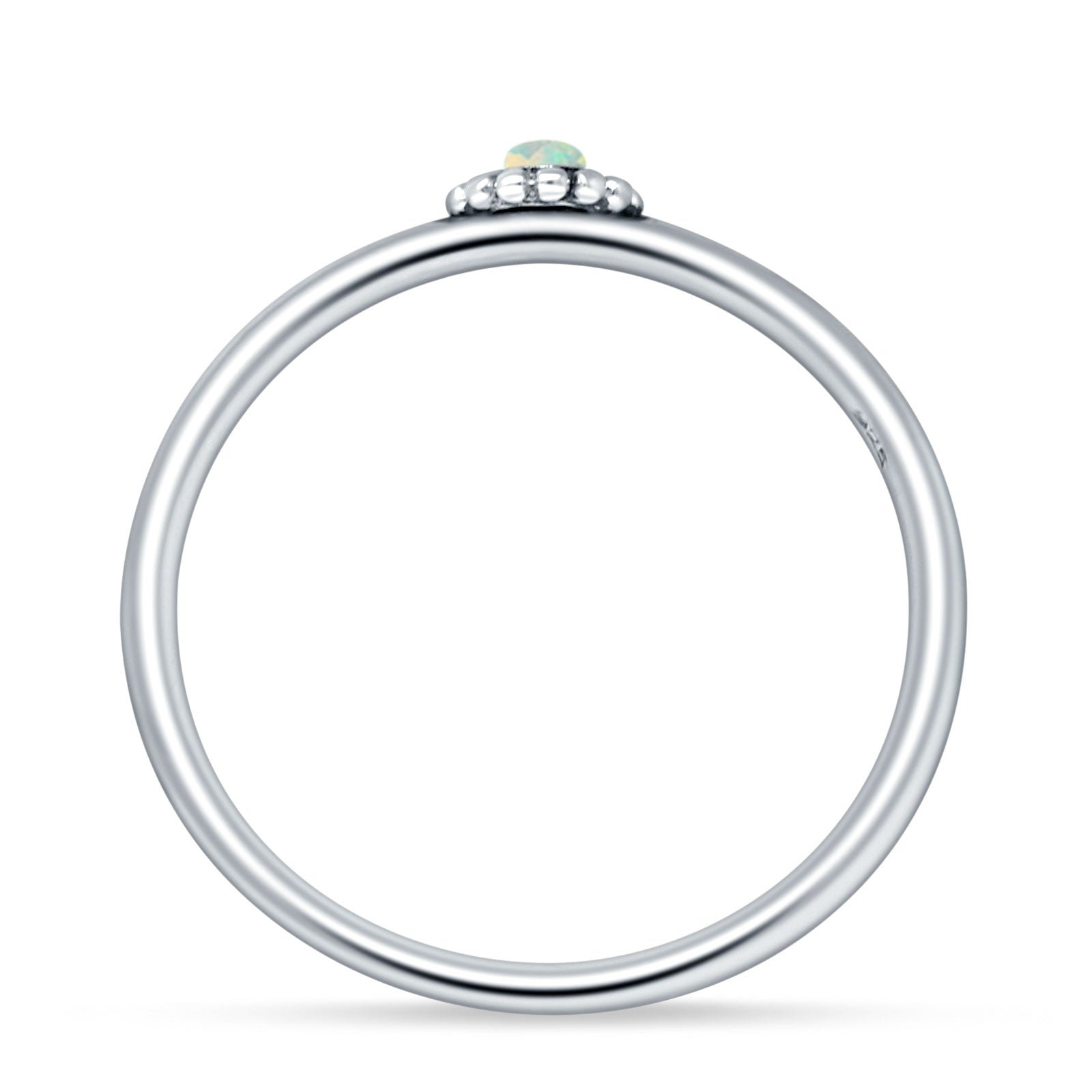 Round Opal Beaded Ring