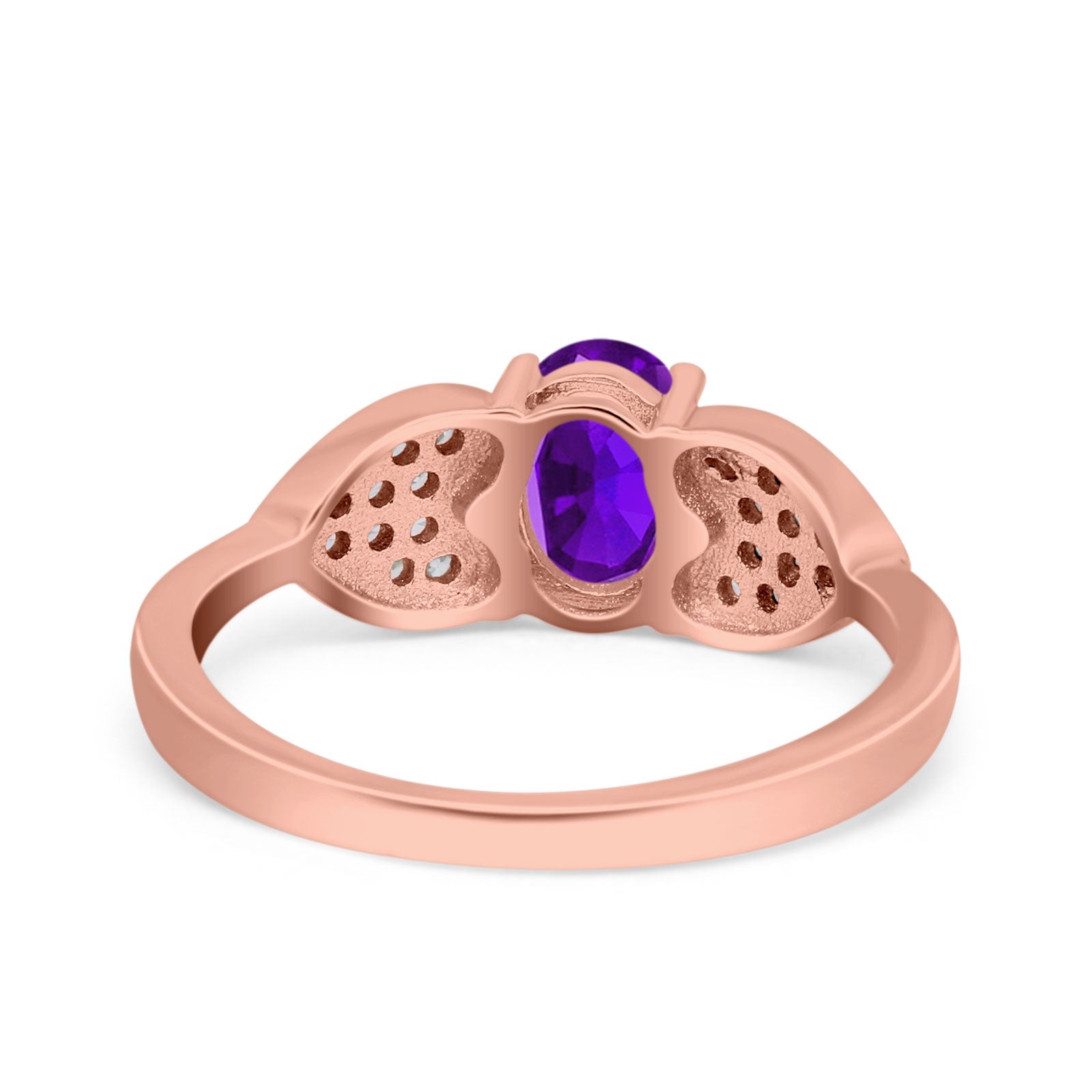 Art Deco Oval Natural Stone Promise Ring