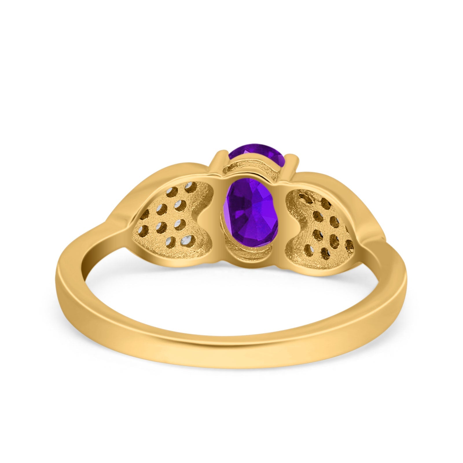 Art Deco Oval Natural Stone Promise Ring