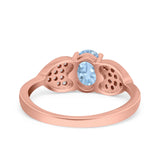 Art Deco Oval Natural Stone Promise Ring
