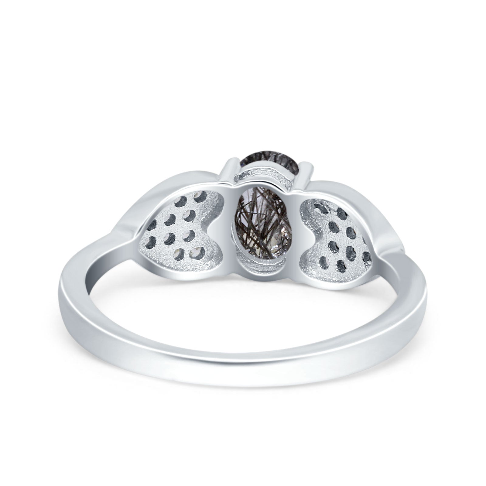 Art Deco Oval Natural Stone Promise Ring