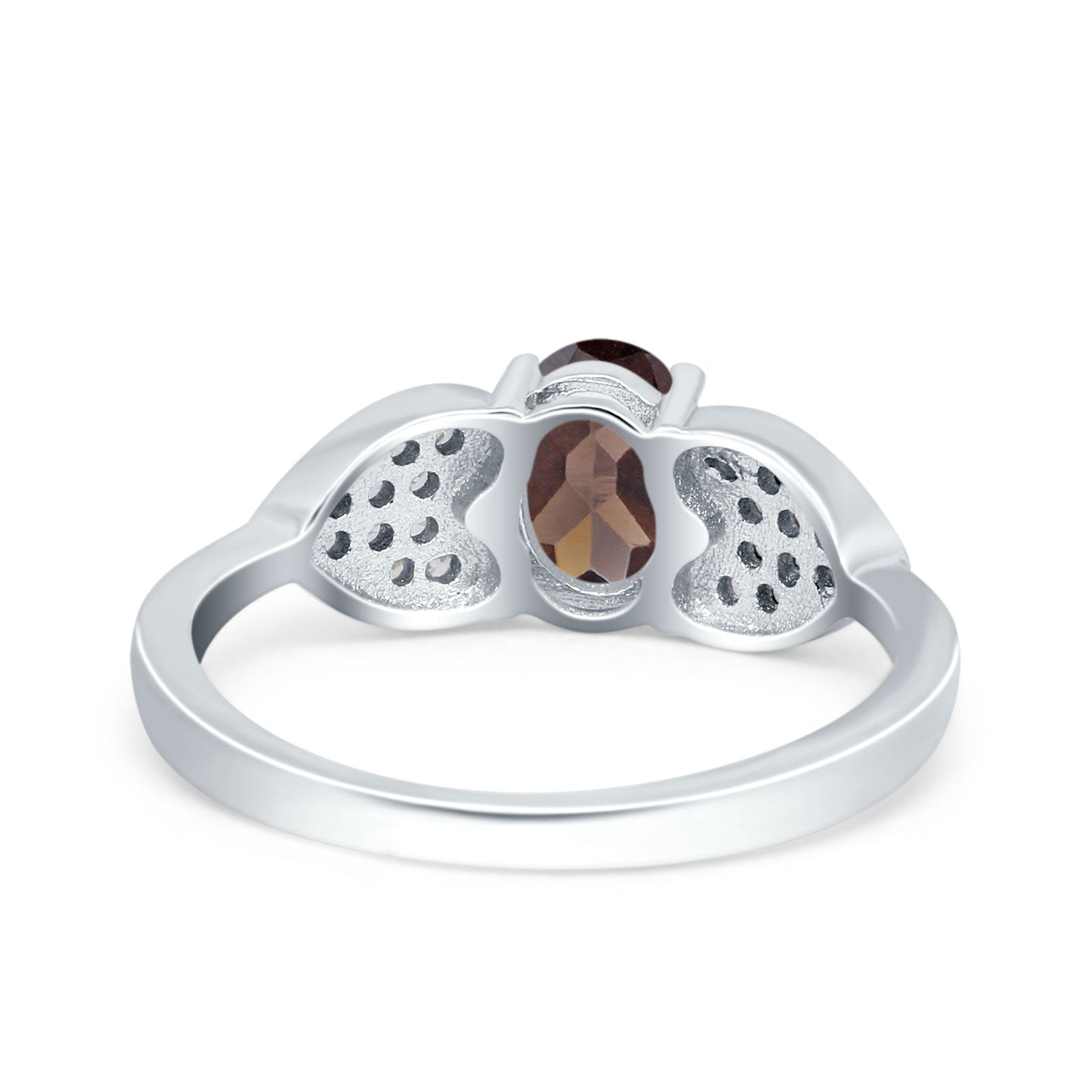 Art Deco Oval Natural Stone Promise Ring