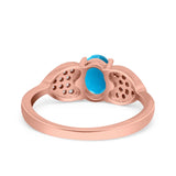 Art Deco Oval Natural Stone Promise Ring