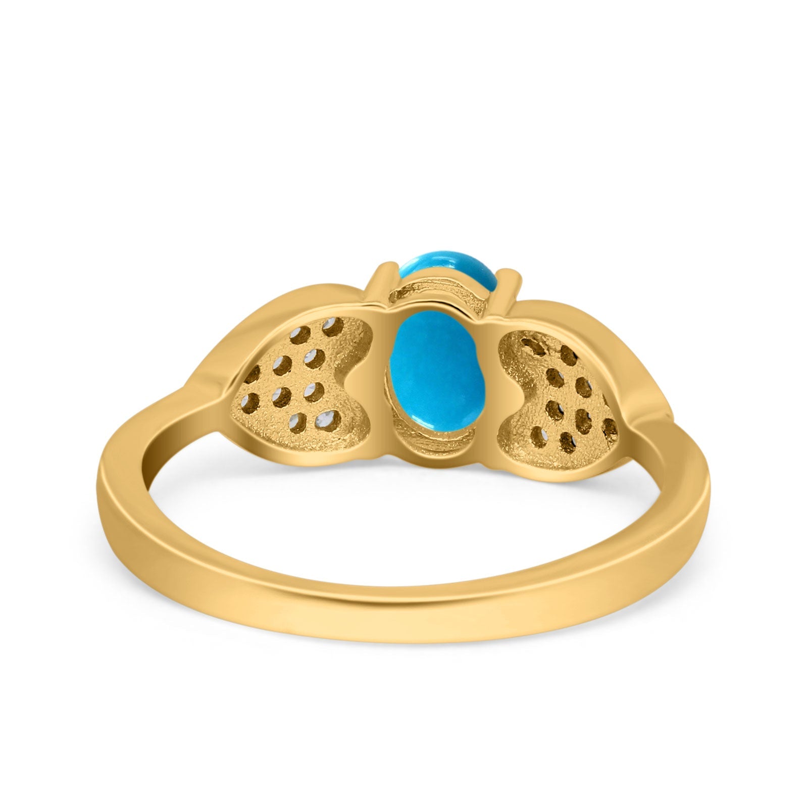 Art Deco Oval Natural Stone Promise Ring