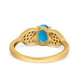 Art Deco Oval Natural Stone Promise Ring