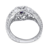 Art Deco Round Natural Stone Filigree Ring